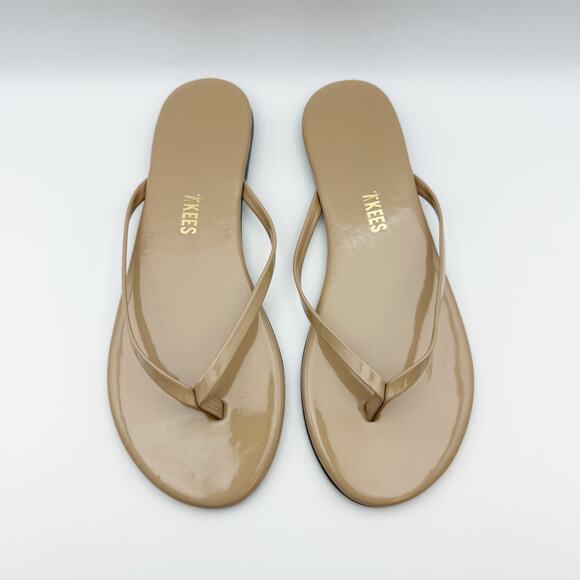 TKEES Womens Foundation Gloss Sandals US 8 Nude Cowhide Leather NWOB - Picture 6 of 12